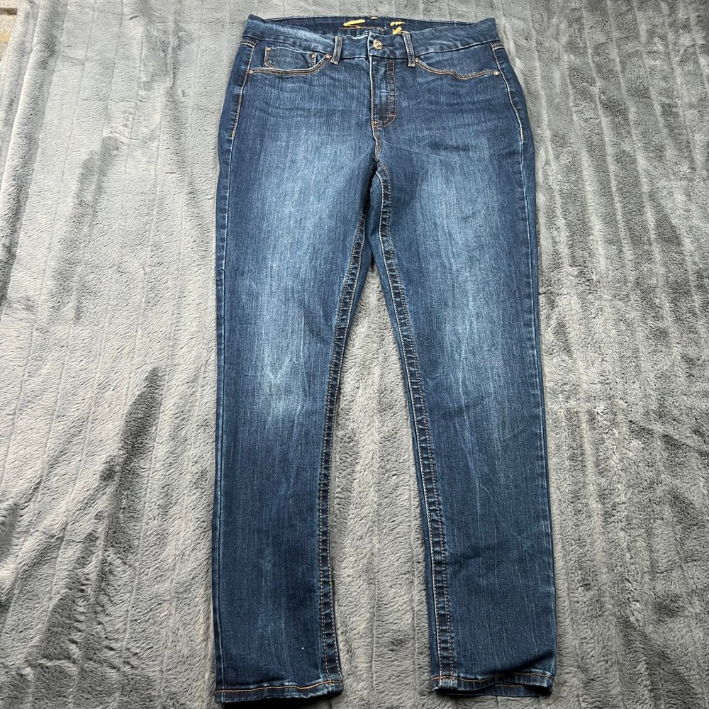 Seven7 Tummyless High Rise Skinny Jeans Womens 12 Dark Wash Stretch Denim 12784
